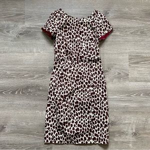 *J Crew Cream & Brown Giraffe Print Dress Sz 4